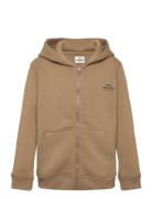 Standard Hudini Zip Sweatshirt Tops Sweatshirts & Hoodies Hoodies Khaki Green Mads Nørgaard