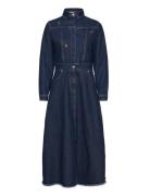 Denim Embroidered Flared Long Dress Maxikjole Festkjole Navy Bobo Choses