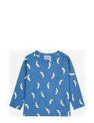 Beneath The Moon All Over T-Shirt Tops T-shirts Long-sleeved T-Skjorte Blue Bobo Choses