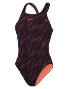 Womens Hyperboom Allover Medalist Sport Swimsuits Black Speedo