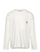 Long Sleeve Cotton T-Shirt Tops T-shirts Long-sleeved T-Skjorte White Mango