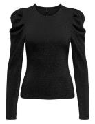 Onlrich L/S Glitter Puff Top Jrs Tops T-shirts & Tops Long-sleeved Black ONLY