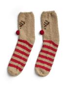 Pcjoy Fluffy Socks Christmas Box Lingerie Socks Regular Socks Beige Pieces