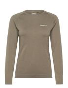 Core Dry Active Comfort Ls W Sport T-shirts & Tops Long-sleeved Khaki Green Craft