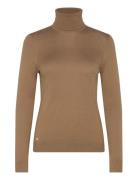 Silk-Blend Turtleneck Sweater Tops Knitwear Turtleneck Khaki Green Lauren Ralph Lauren