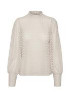 Vmbecca Ls High Neck Lace Top Jrs Noos Tops Blouses Long-sleeved Cream Vero Moda