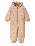 Nmflasnow10 Suit Aop 1Fo Lil Outerwear Coveralls Snow-ski Coveralls & Sets Beige Lil'Atelier