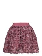 Skirt W. Mesh Flowers Dresses & Skirts Skirts Short Skirts Pink Minymo