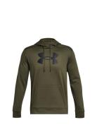 Ua Armour Fleece Big Logo Hd Tops Sweatshirts & Hoodies Hoodies Khaki Green Under Armour