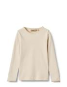 T-Shirt L/S Belis Tops T-shirts Long-sleeved T-Skjorte Cream Wheat