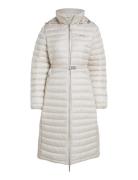 Lw Padded Smocking Midi Coat Foret Jakke Cream Calvin Klein