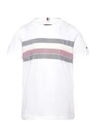 Global Stripe Print Reg Tee Ss Tops T-Kortærmet Skjorte White Tommy Hilfiger