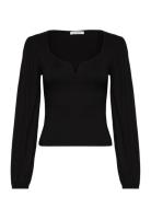 Rudina Puff Sleeve Top Tops T-shirts & Tops Long-sleeved Black Bubbleroom