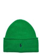 Cable-Knit Merino Wool Beanie Accessories Headwear Beanies Green Polo Ralph Lauren