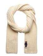 Polo Bear Rib-Knit Scarf Accessories Scarves Winter Scarves Cream Polo Ralph Lauren