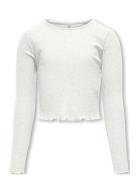 Kognella L/S O-Neck Top Cs Jrs Tops T-shirts Long-sleeved T-Skjorte White Kids Only