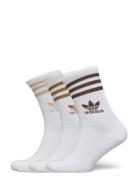 3 Stripes Crew Sock 3 Pair Pack Sport Socks Regular Socks White Adidas Originals