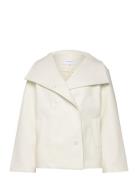 High Neck Short Coat Outerwear Jackets Light-summer Jacket Cream Bubbleroom