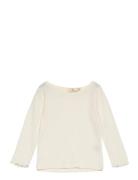 Pointelle Junior Ls Tee Tops T-shirts Long-sleeved T-Skjorte Cream Copenhagen Colors