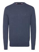 Pima Org Ctn Cashmere Crew Neck Tops Knitwear Round Necks Navy Tommy Hilfiger