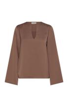 Bs Aubrey Regular Fit Shirt Tops Shirts Long-sleeved Brown Bruun & Stengade