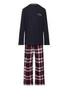 Ls Pj Straight Set Flannel Print Pyjamassæt Multi/patterned Tommy Hilfiger