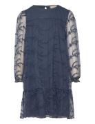 Dress Mesh Dresses & Skirts Dresses Casual Dresses Long-sleeved Casual Dresses Navy Creamie