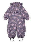 Snow Suit Aop Outerwear Coveralls Snow-ski Coveralls & Sets Purple Minymo