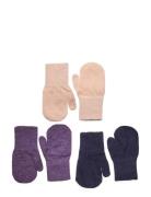 Magic Mittens Knit 3-Pack Accessories Gloves & Mittens Mittens Multi/patterned Minymo