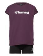 Hmlnova Shorts Set Sport Sets With Short-sleeved T-shirt Purple Hummel