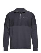 Elliot Half Zip Tops Sweatshirts & Hoodies Sweatshirts Navy Clean Cut Copenhagen