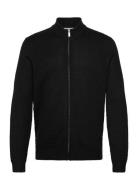 Bs Eaton Regular Fit Knitwear Tops Knitwear Full Zip Jumpers Black Bruun & Stengade