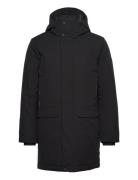 Tech Hooded Parka Parka Jakke Black Tom Tailor