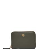 Leather Continental Wallet Bags Card Holders & Wallets Wallets Khaki Green Lauren Ralph Lauren