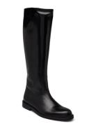 Boots - Flat - With Zipper Lange Støvler Black ANGULUS