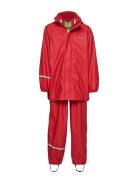 Basic Rainwear Set -Solid Pu Outerwear Rainwear Rainwear Sets Red CeLaVi