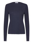 Lr-Ika Tops T-shirts & Tops Long-sleeved Navy Levete Room