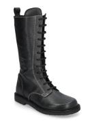 Boots - Flat - With Laces Shoes Boots Ankle Boots Laced Boots Black ANGULUS