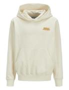 Jorroxbury Back Sweat Hood Ln Jnr Tops Sweatshirts & Hoodies Hoodies Cream Jack & J S