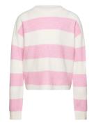 Kogfranca Short L/S Stripe Knt Noos Tops Knitwear Pullovers Pink Kids Only