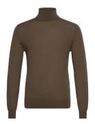 Nevile Rws Tops Knitwear Long Sleeve Knitted Polos Brown Tiger Of Sweden