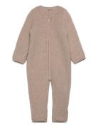 Pram Suit Wool Fleece  Outerwear Fleece Outerwear Fleece Suits Beige Huttelihut