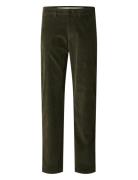 Slh196-Straight Miles Cord Pants W Noos Bottoms Trousers Chinos Green Selected Homme