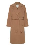 Slrubie Belted Coat Uldfrakke Frakke Beige Soaked In Luxury