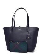 Faux-Leather Reversible Tote Bag Shopper Taske Blue Lauren Ralph Lauren