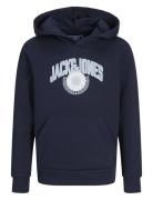 Jjkam Varsity Branding Sweat Hood Jnr Tops Sweatshirts & Hoodies Hoodies Navy Jack & J S