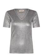 Fqmatter-Tee Tops T-shirts & Tops Short-sleeved Silver FREE/QUENT