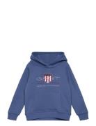 Archive Shield Raglan Hoodie Tops Sweatshirts & Hoodies Hoodies Blue GANT