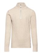 Jprblaliam Knit Half Zip Bf Jnr Tops Knitwear Pullovers Beige Jack & J S