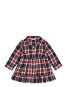 Checked Flannel Bd Shirt Dress Dresses & Skirts Dresses Baby Dresses Long-sleeved Baby Dresses Red GANT